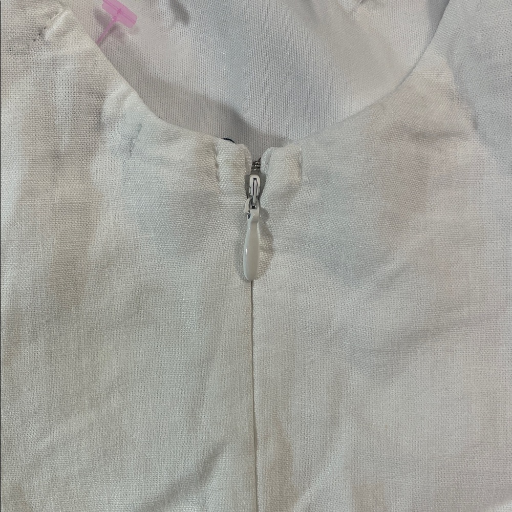 Wild Fable White Drop Waist Low Back Sleeveless Linen Mini Dress Size S | NWT - Picture 6 of 7